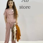 سیت کراپ و شلوار دخترانه شکوفه
