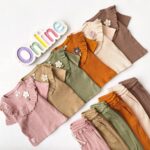 سیت کراپ و شلوار دخترانه شکوفه