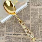 قاشق آجیل خوری برنجی طلای