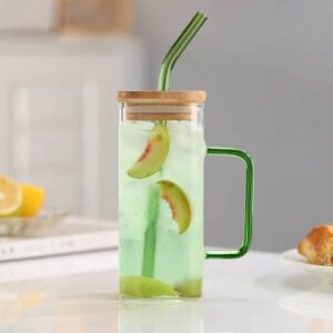 لیوان پیرکس مربعی دسته رنگی