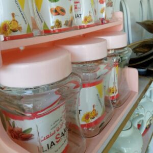 جا ادویه دوطبقه شیشه ای با استند