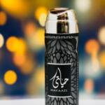 اسپری بدن زنانه لطافه مدل Hayaati رایحه شرقی و ماندگار
