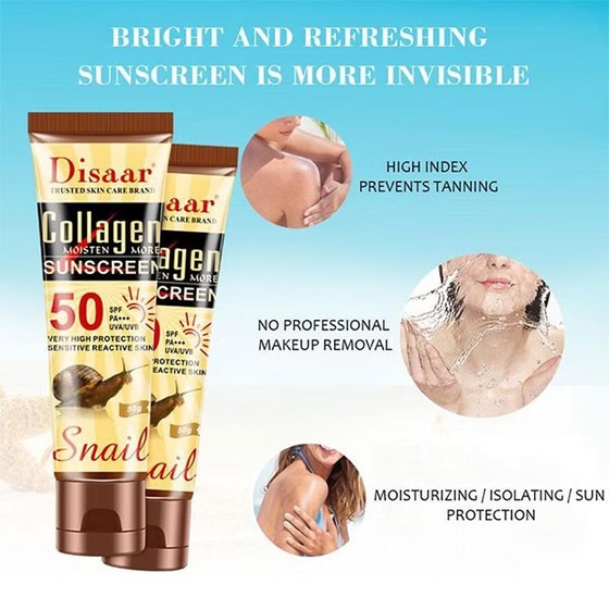 کرم ضد آفتاب دیسار مدل Snail & Collagen SPF 50+ PA+++
