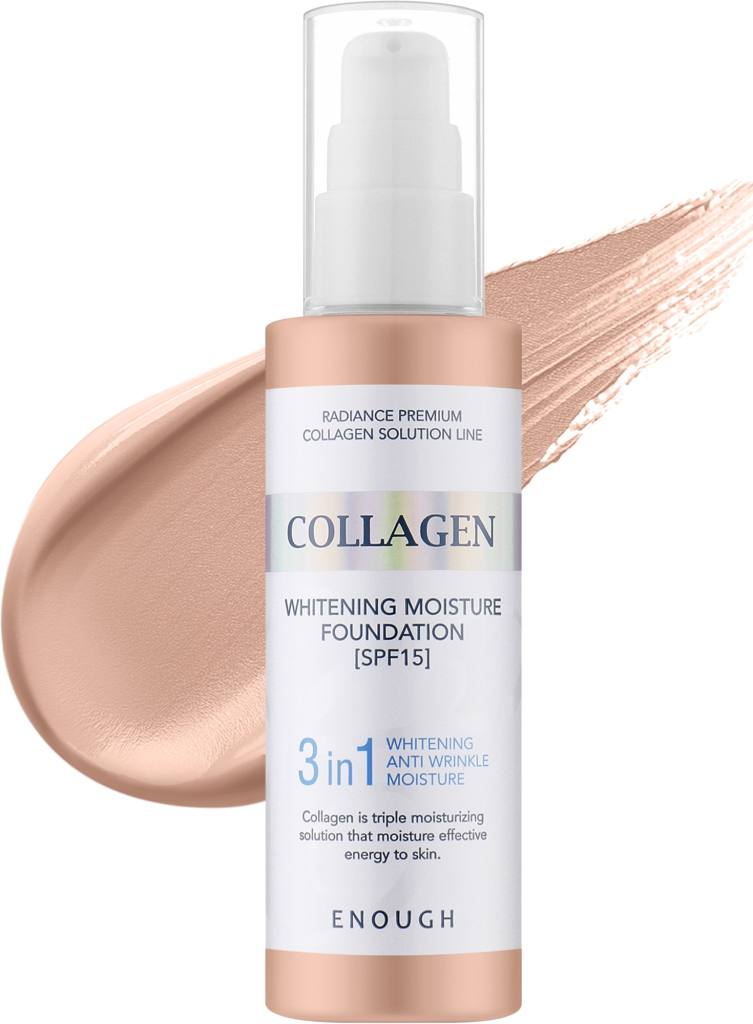 کرم پودر مرطوبکننده و روشنکننده کلاژن Enough مدل 3 در 1 با SPF15