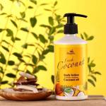 لوسیون بدن سوپکس مدل Coconut Oil حجم ۳۵۰ میلی‌لیتر – مرطوب‌کننده و آبرسان ۲۴ ساعته حاوی روغن نارگیل