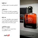 ادکلن آنلی یو آبسولوتلی | عطر مردانه گرم، شیرین و ادویه‌ای با الهام از آرمانی استرانگر ویت یو آبسولوتلی